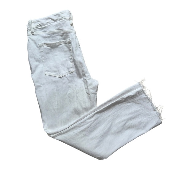 Good American White Straight Leg Raw Hemline Jeans Womens 12/31 - Picture 7 of 10